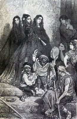 se&ntilde;oras de Granada escuchando la m&uacute;sica de los enanos. (Dore)